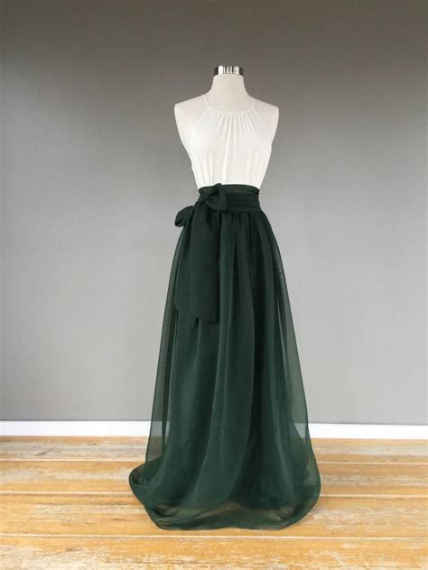 Emerald Chiffon Skirt Any Length And Color Bridesmaid Skirt Floor