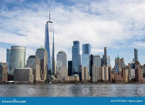 View Of The Manhattan Skyline In New York City From The Hudson River