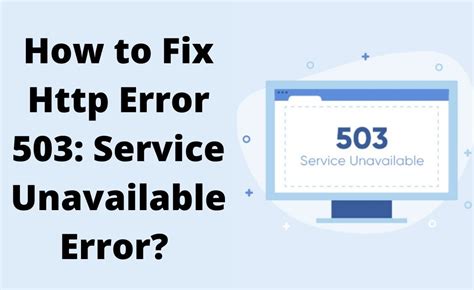 How To Fix Error 503 Service Unavailable Error
