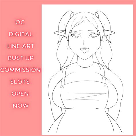 Custom Character Bust Up Line Art Commission NSFW And SFW Etsy