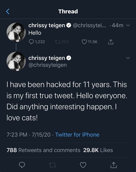 Chrissy Teigen Tweets: 'I Have Been Hacked for 11 Years. This is my ...