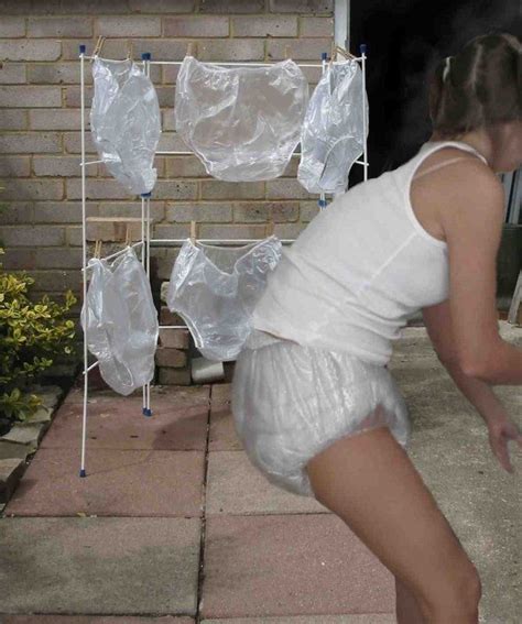 Pee You Housewife Alone And Naked In Plastic Incontinence Underpants