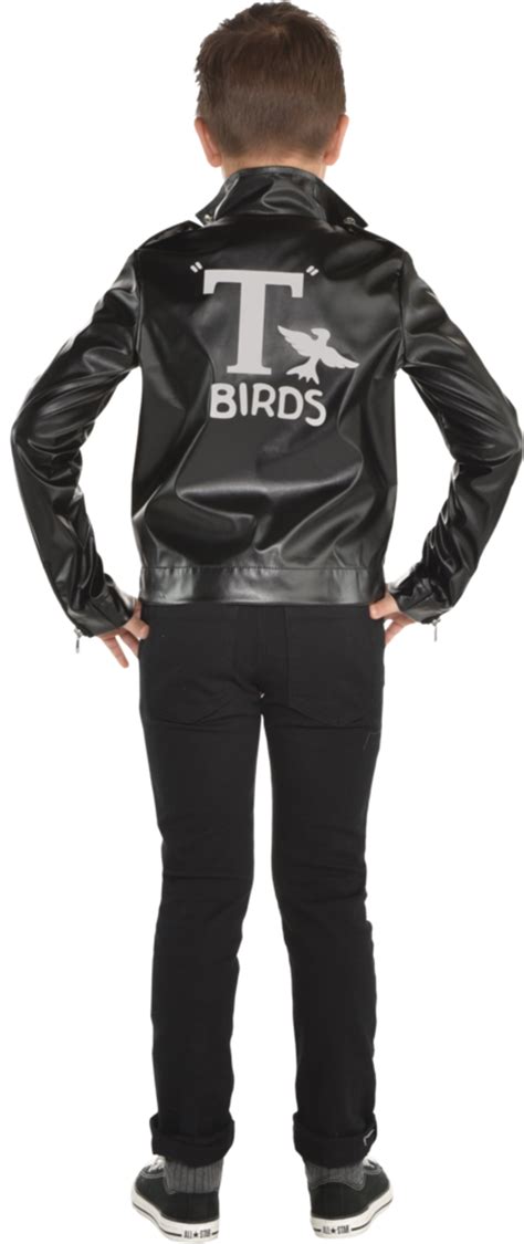 Kids Grease T Birds Halloween Costume Leather Jacket Party City