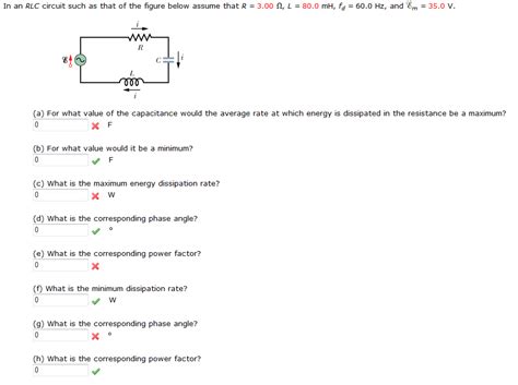 Solved In An Rlc Circuit Such As That Of The Figure Below