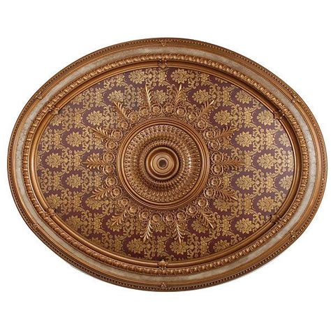 This collection includes both wood and urethane medallions in an array of styles and designs. GORGEOUS Gold Burgundy Oval Ceiling Medallion Fixture NEW ...