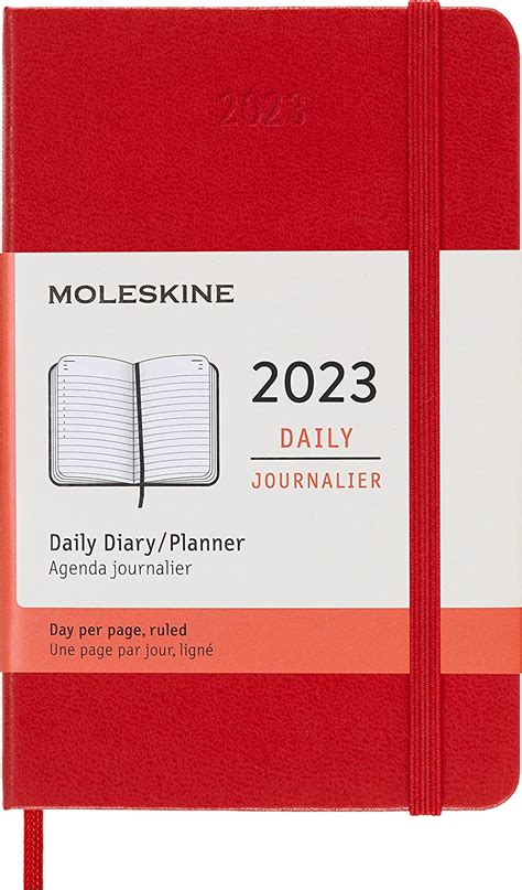 moleskine 12 month daily planner 2023 daily diary 2023 hard cover and elastic closure pocket