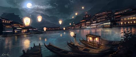 Lanterns Art Luminos Lantern Moon Valley Sea Chang Yang Boat