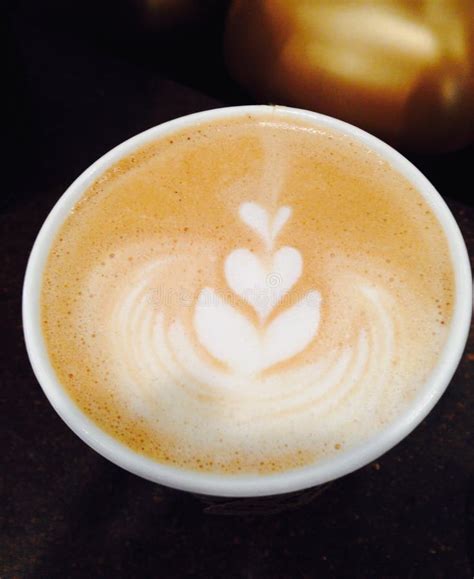 Coffee Latte Art Hearts In Foam Stock Image Image Of Brews