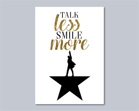 Hamilton Broadway Art Poster Talk Less Smile More Hamilton Etsy