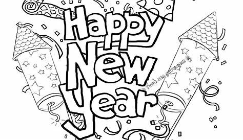 happy new year coloring pages printable