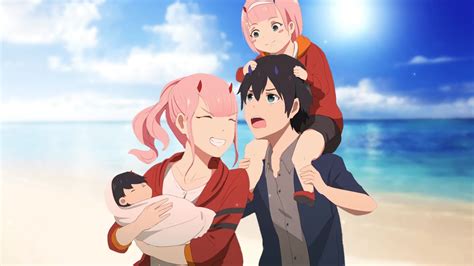 Zero Two And Hiro With Kids Darling In The Franxx Live Wallpaper Moewalls