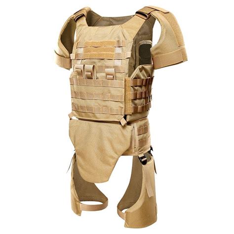 Khaki Color Bulletproof Vest Body Armor Full Protection Ballistic Jacket