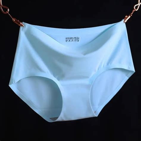 women seamless underwear invisible ice silk brief sexy non trace ladies panties buy women