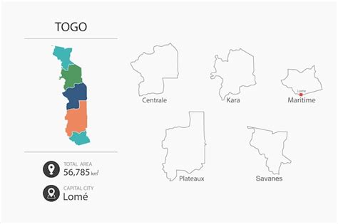 Premium Vector Map Of Togo With Detailed Country Map Map Elements Of