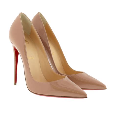 Christian Louboutin So Kate 120 Patent Leather Pumps Nude In Beige Fashionette