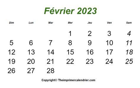 Calendrier Fevrier 2023 Imprimable The Imprimer Calendrier