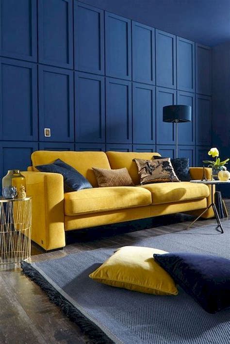 Awesome 70 Cozy Living Room With Yellow Sofa Ideas Source Link
