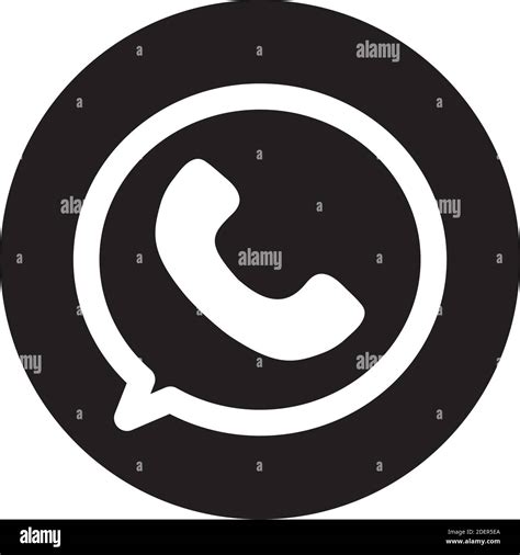 Whatsapp Social Media Logo Silhouette Style Icon Stock Vector Image