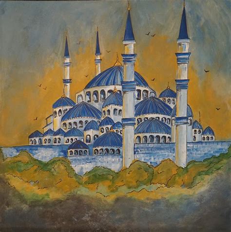 Blue Mosque Painting By Soni Malik
