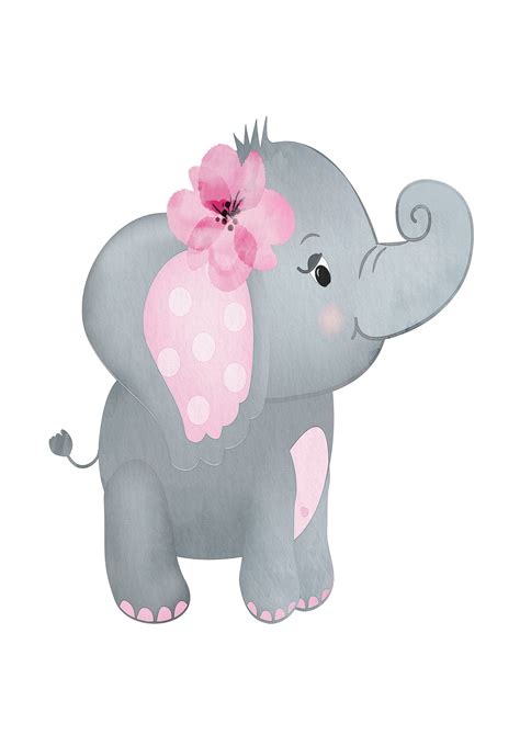Impresiones De Elefante Rosa De Elefante X 3 A4 Y A3 Baby Etsy España