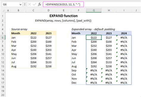 Excel Expand Function To Extend Array To Specified Dimensions