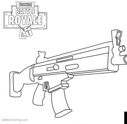 Pixel gun coloring pages luxury print fortnite battle royale. Mix · Fortnite Weapons Rifle Scar
