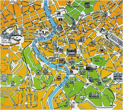 Карта центра Рима с достопримечательностями — ТурСоветыру 2023