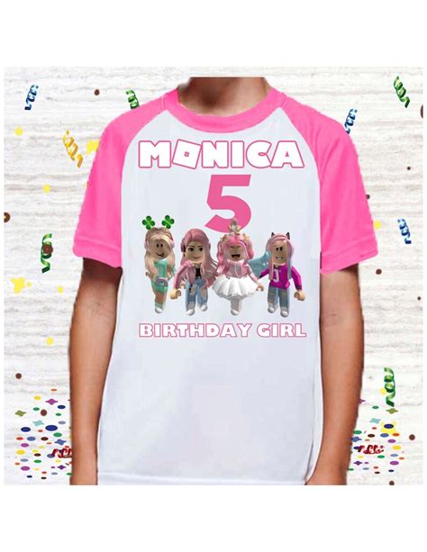 Camisa De Cumpleaños De Roblox Girls Camiseta Roblox Raglan Etsy España