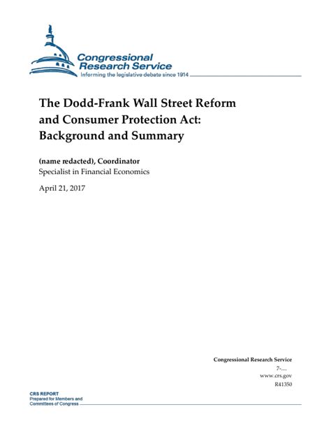 The Dodd Frank Wall Street Reform And Consumer Protection Act