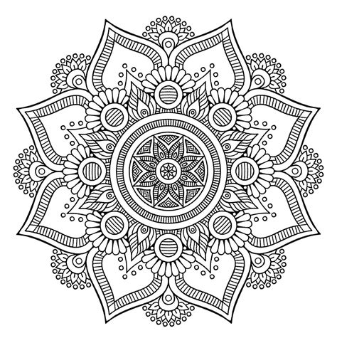 Coloriage Mandala Fleur 5 Coloriage Mandalas Coloriages Chiffres Et