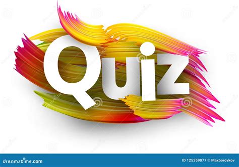 Quiz Card With Colorful Brush Strokes Stock Vector Illustration Of