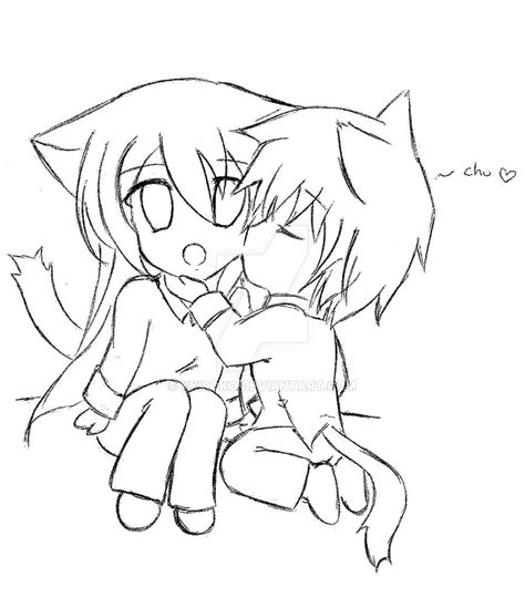 Cute Anime Chibi Couples Coloring Pages