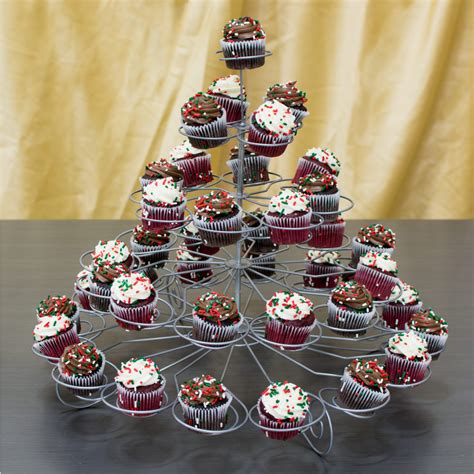 Tiered Wire Mini Cupcake Stand Holds 41 7019 Silver