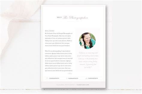 Photographer About Me Template Photoshop Template Design About Me
