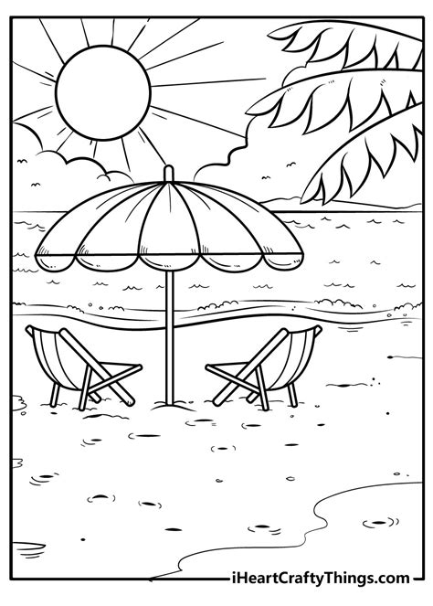 Summer Tree Beach Coloring Page Beach Coloring Pages Tree Coloring My