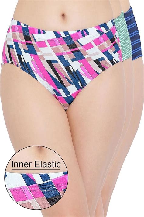 Buy Pack Of 3 Cotton Rich Mid Waist Printed Hipster Panties With Inner