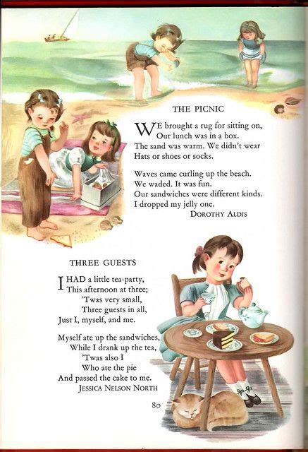 The Picnic Three Guests Childrens Illustrations Nursery Rhymes Poems
