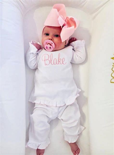 Baby Girl Coming Home Outfit Monogrammed Newborn Take Home Etsy In