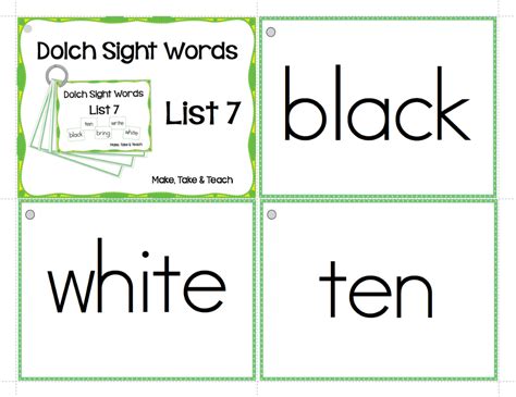 Dolch 220 Sight Word Flashcards Make Take And Teach