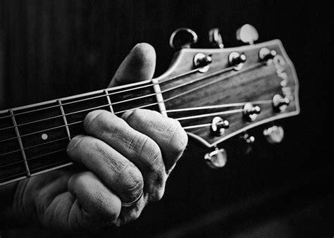 Free Images Black And White Acoustic Guitar Old