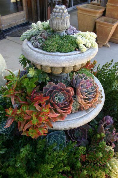 Fountain Becomes Succulent Planter Succulents Succulents In