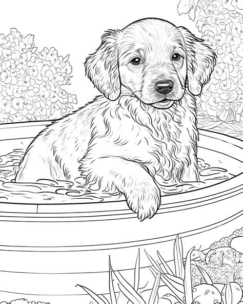 Golden Retriever Coloring Book 37 Designs For Kids Adults And Dog
