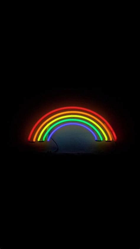 Black Neon Rainbow Wallpaper