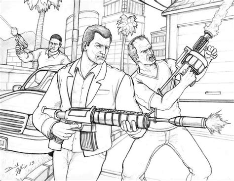 A collection of images from a popular computer game for boys. Grand Theft Auto 5 by Daniel-Jeffries