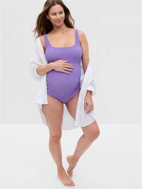 Maternity Recycled Rib One Piece Swimsuit Gap