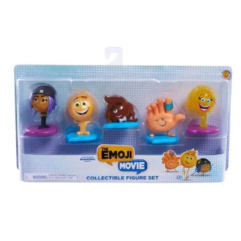 New The Emoji Movie Collectible Figure 5 Piece Set Smiler Poop Gene
