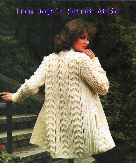 aran knitting pattern lady s edge to edge jacket etsy