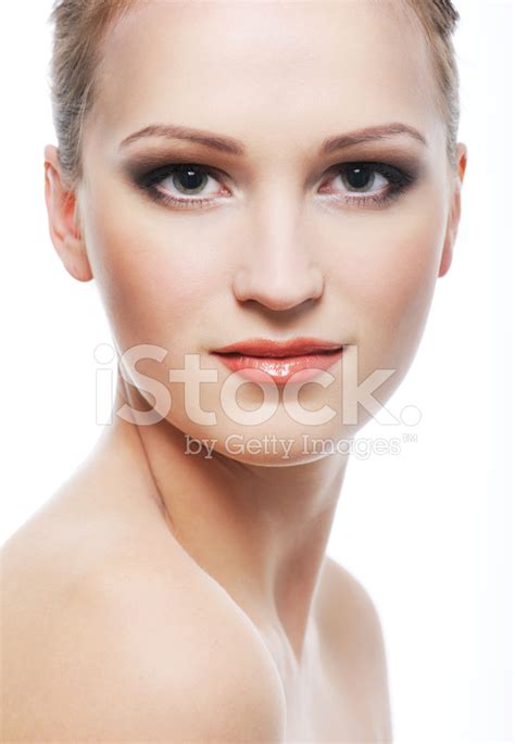 Perfect Clean Beautiful Female Face Stock Photos