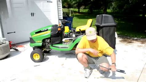 How To Replace The Blades On A John Deere La Lawn Mower Tractor Youtube