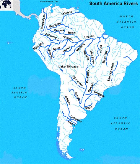 Labeled Map Of South America Rivers In Pdf Mapa